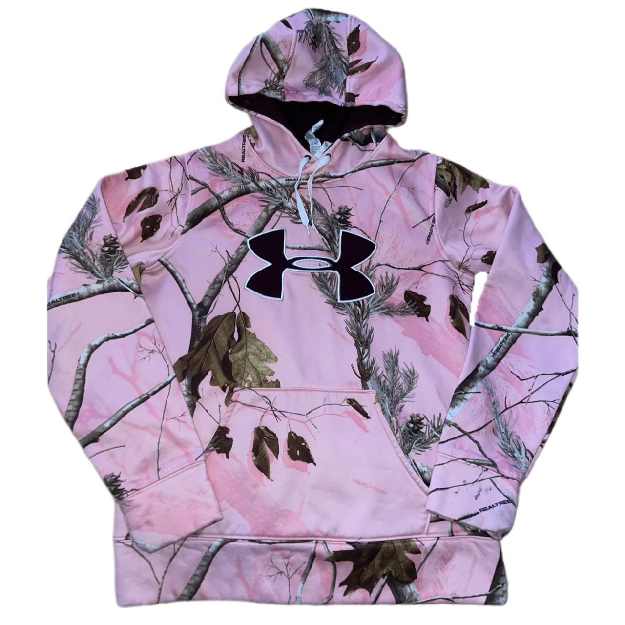 Under armour pink and camo deals hoodie