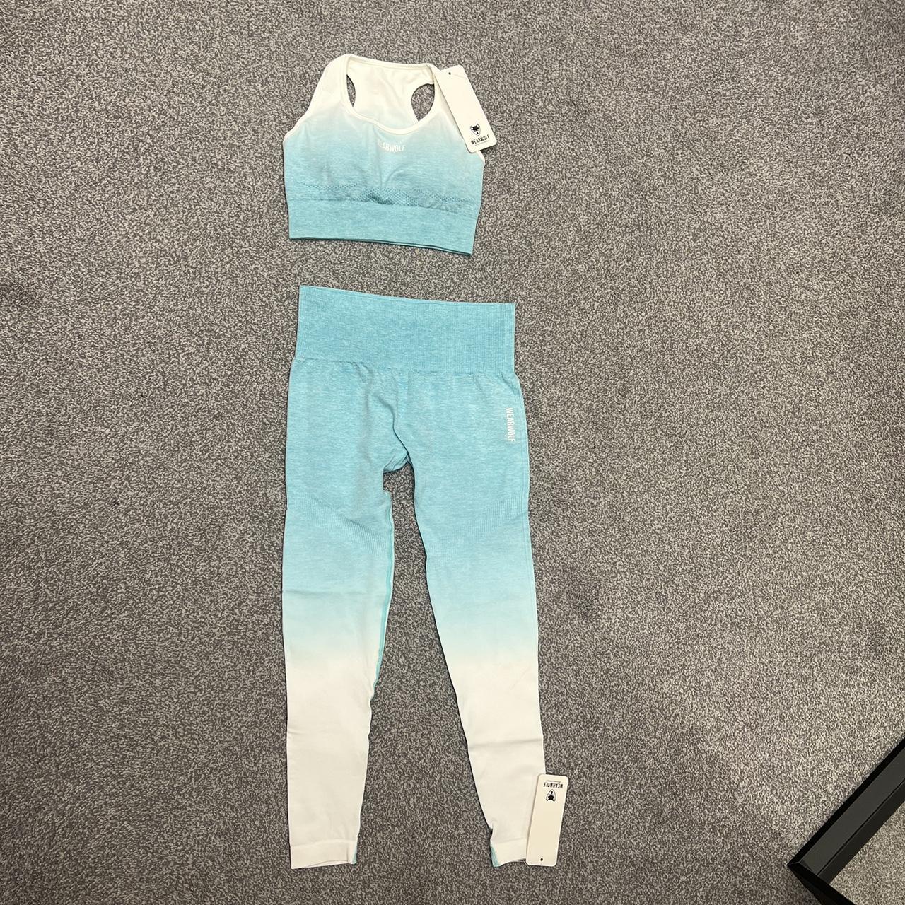Baby blue gym set Medium but fits small... Depop