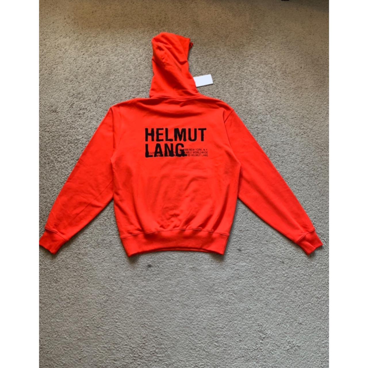 Helmut Lang Logo Printed Hoodie in Blue for Men