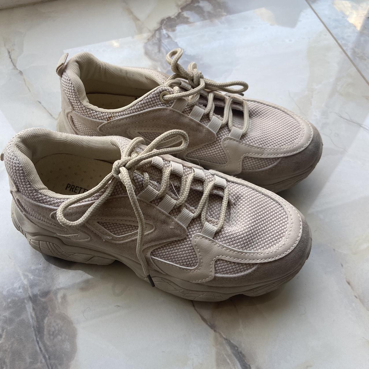 Cream PLT trainers worn a purple times A few marks... - Depop