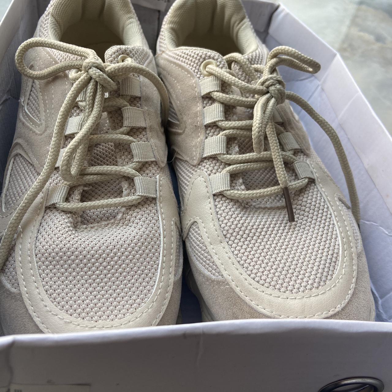 Cream PLT trainers worn a purple times A few marks... - Depop