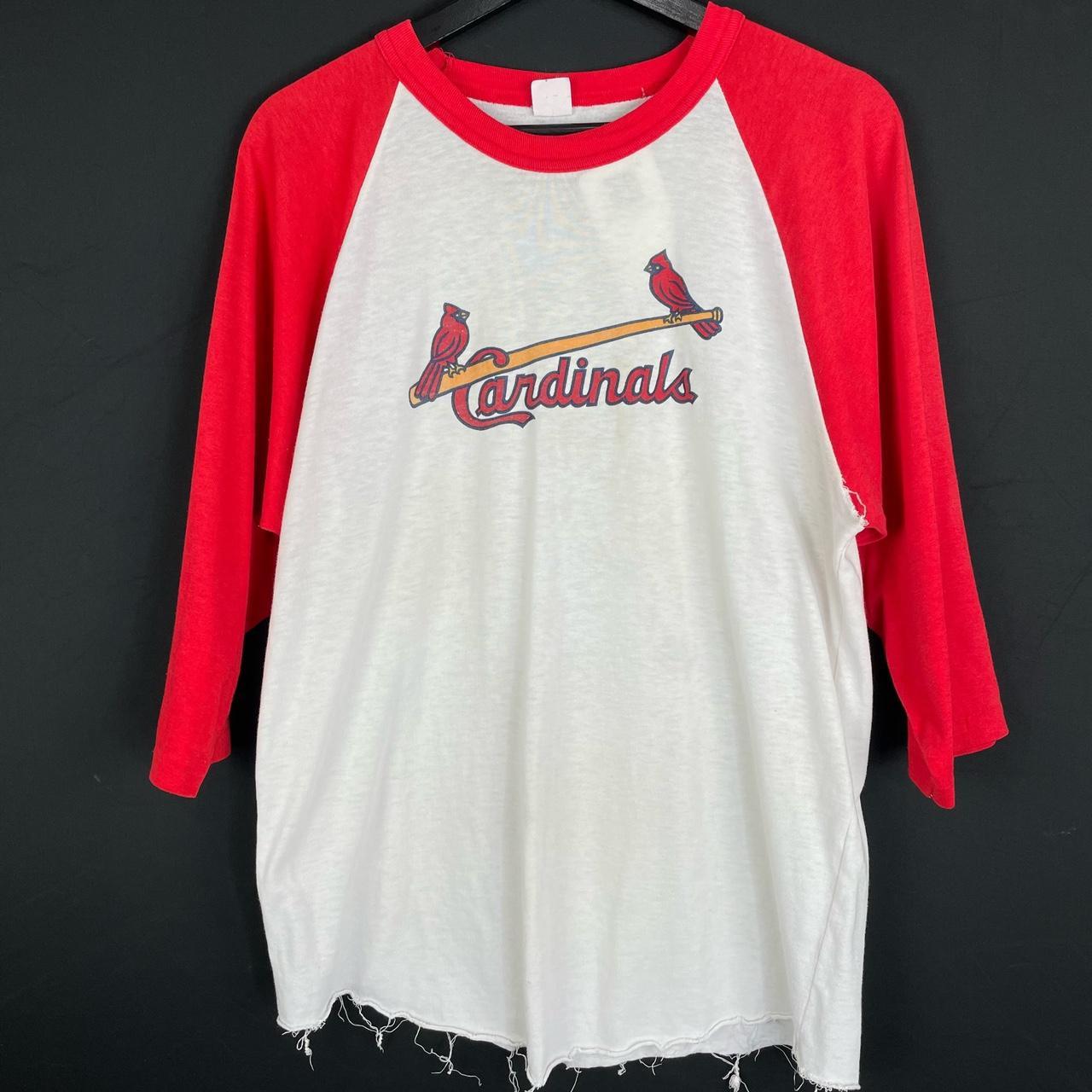 St. Louis Cardinals MBL Baseball T Shirt Grey Red - Depop