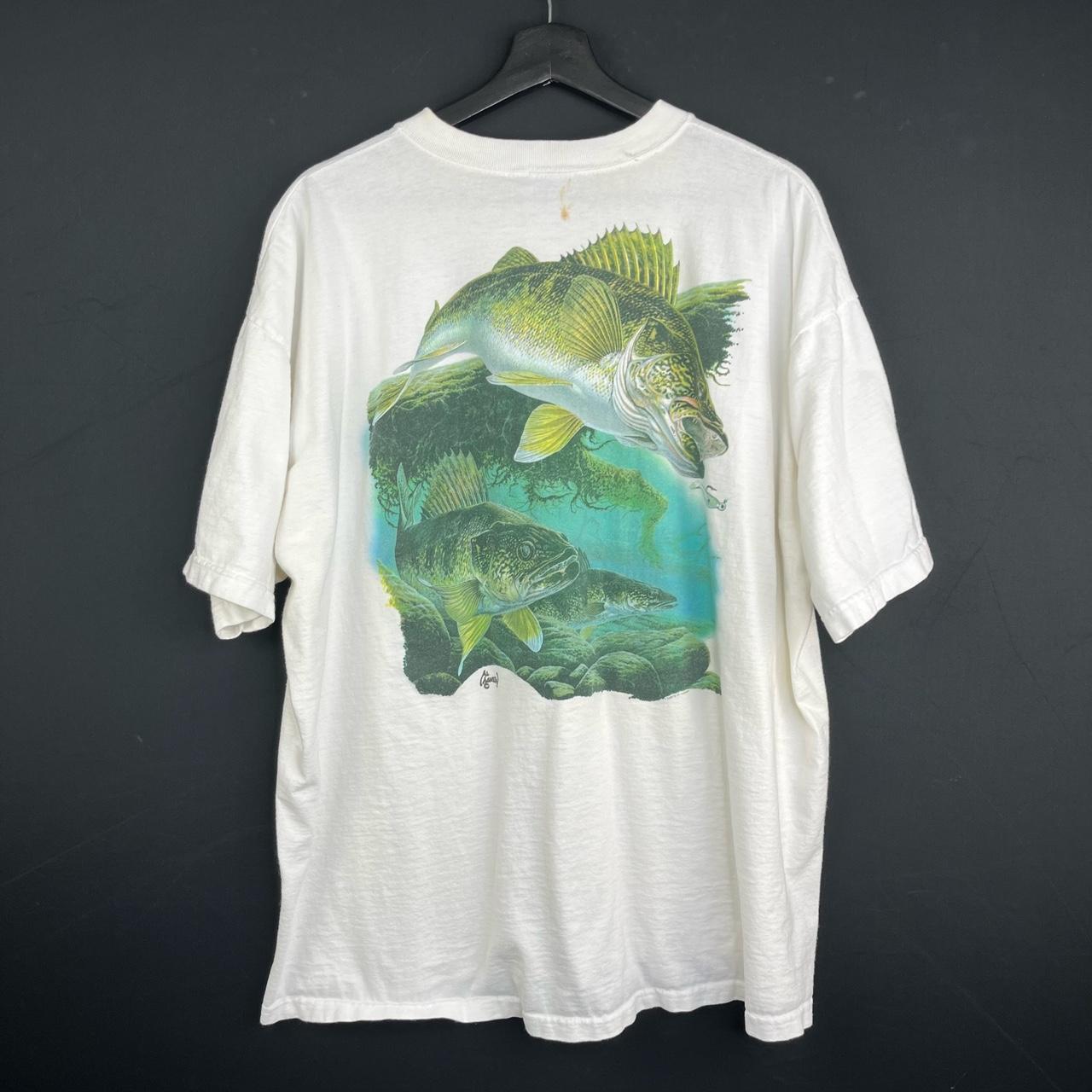Vintage Fishing Get Reel Go Fish T Shirt 00s Size: - Depop