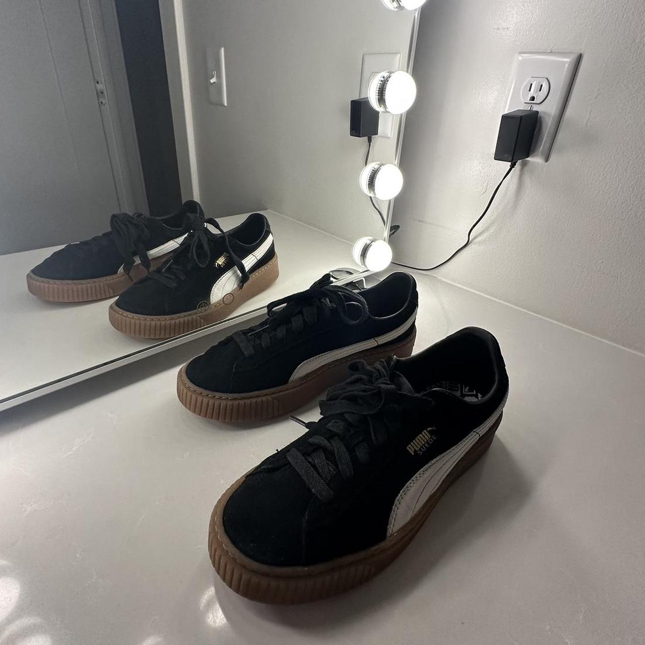 white platform puma shoes