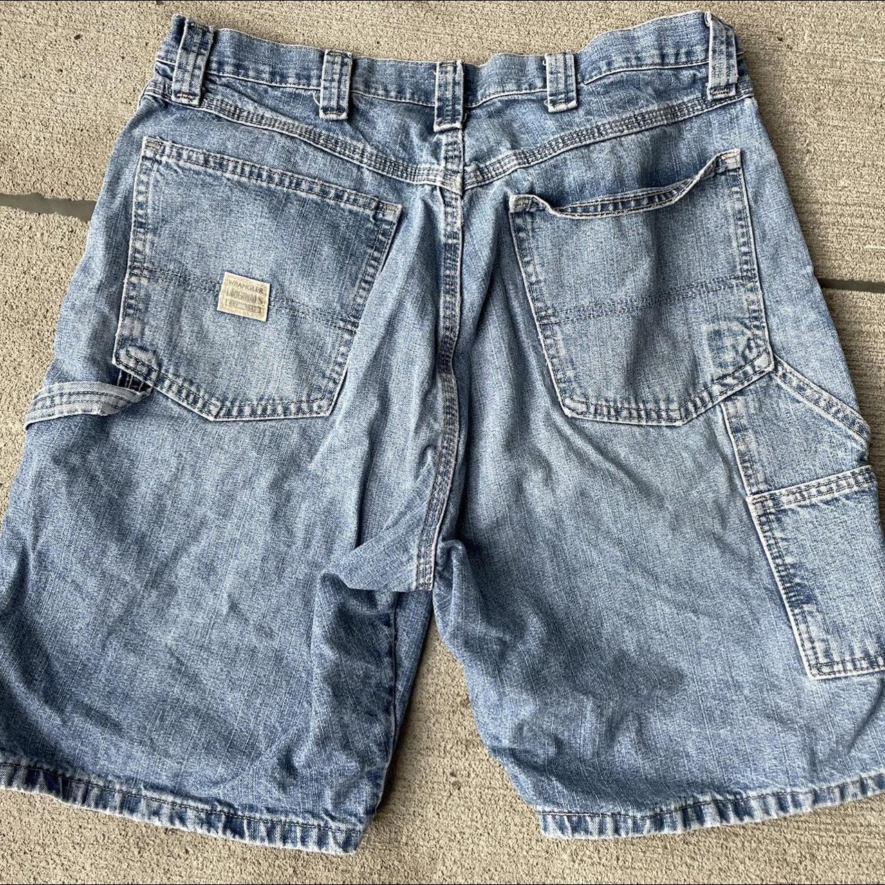 Wrangler jorts -size 34 -great condition besides a... - Depop