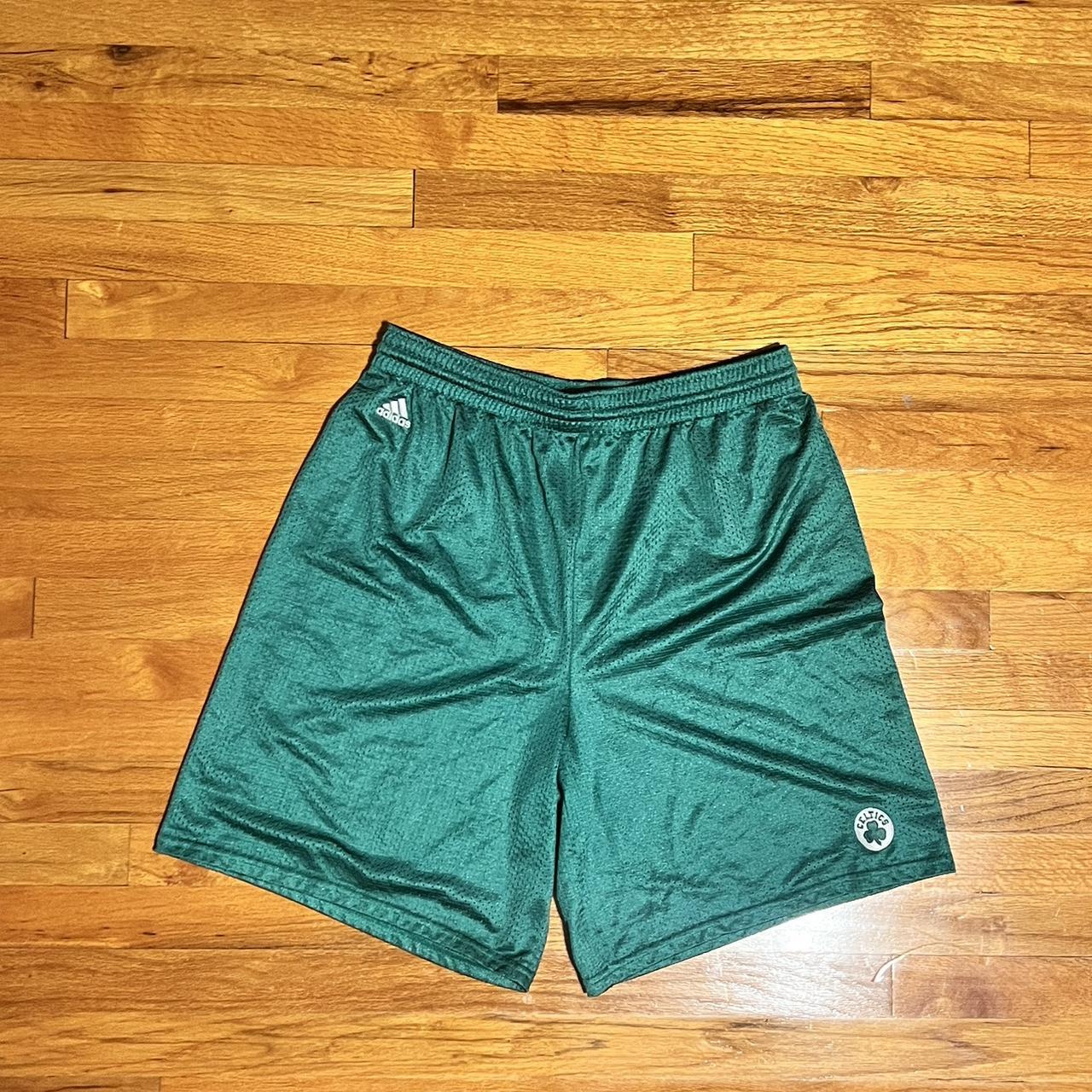 Adidas Men's White and Green Shorts | Depop