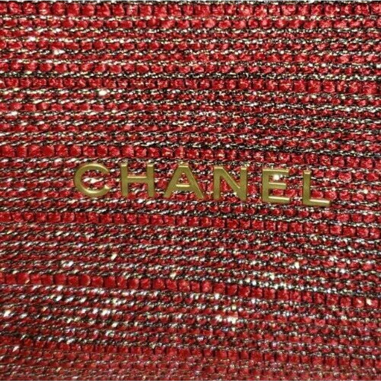 Chanel Makeup Bag 2022 Holiday Gift Set RED Tweed... Depop