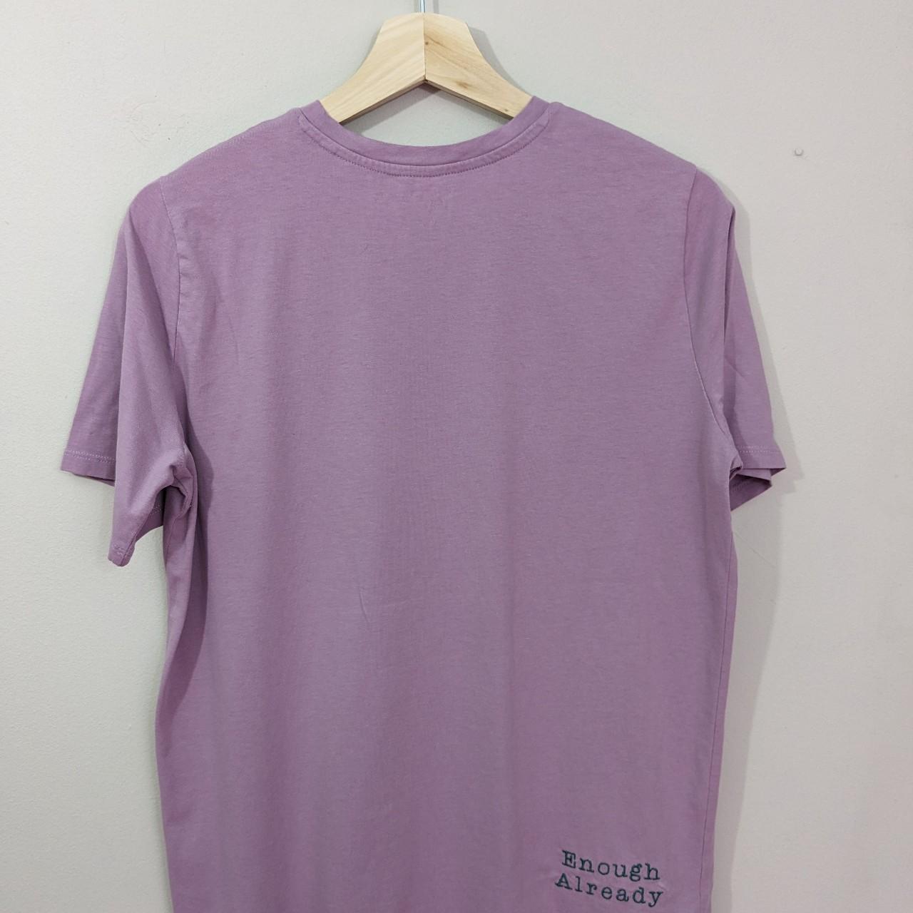 Size 14 Lilac Crew Neck Tee - Embroidered Tsundoku... - Depop