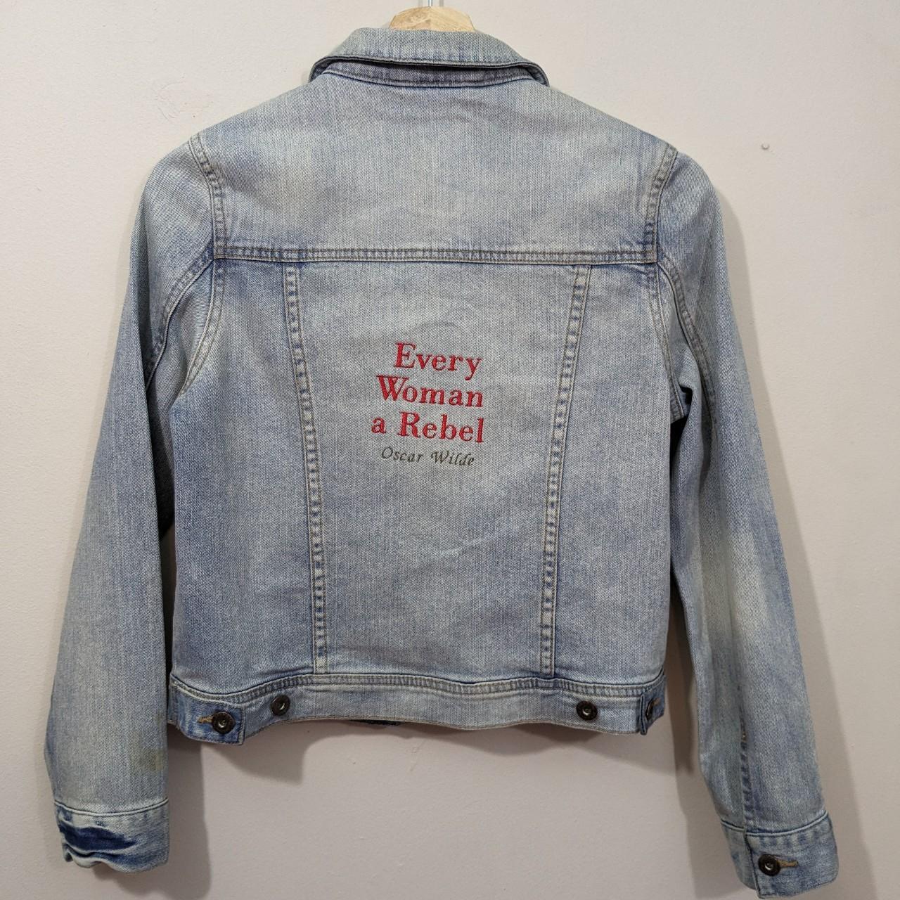 Age 13-14 Years Feminist Denim Jacket - Embroidered... - Depop