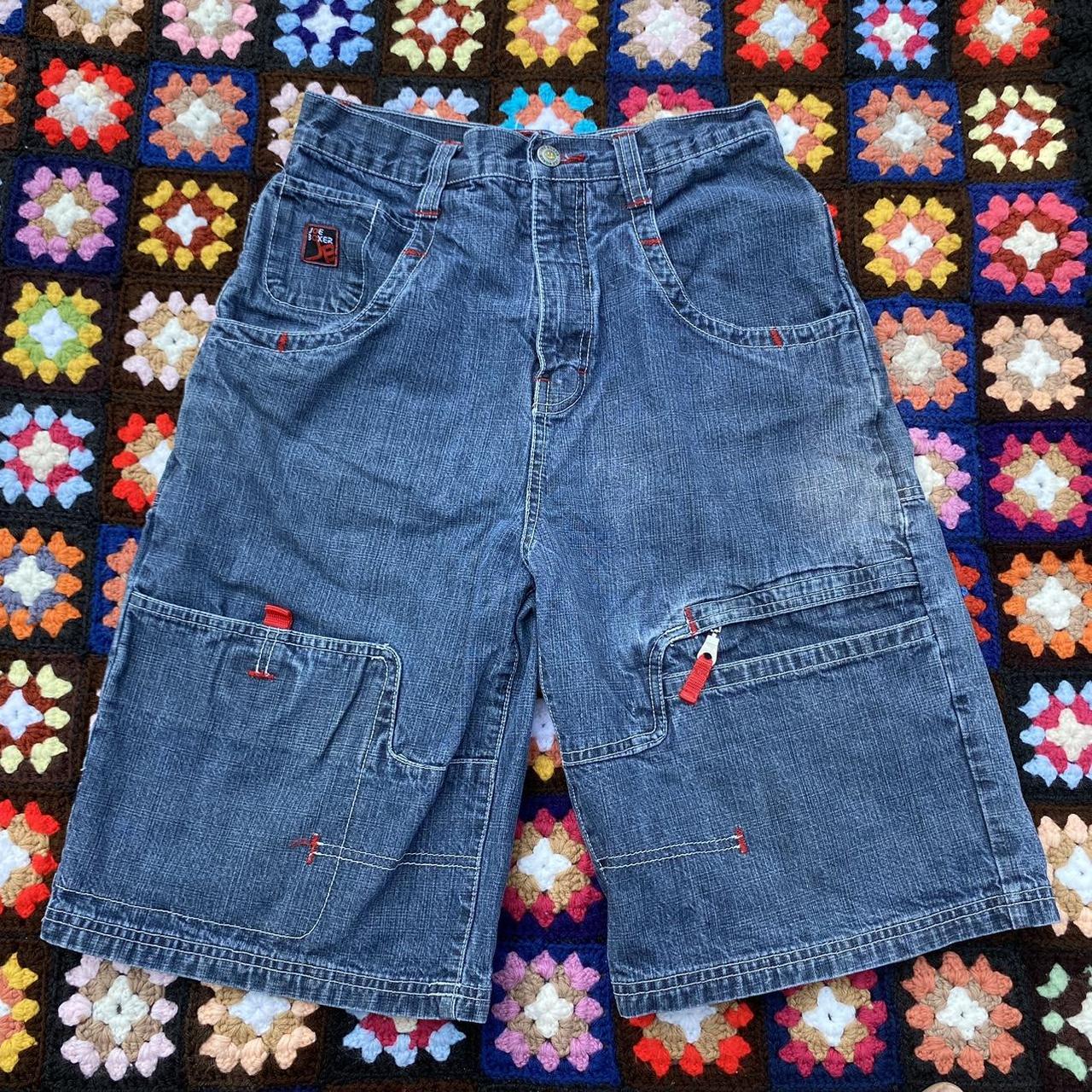 Vintage Y2K 2000s Joe Boxer cargo denim Jorts with... - Depop