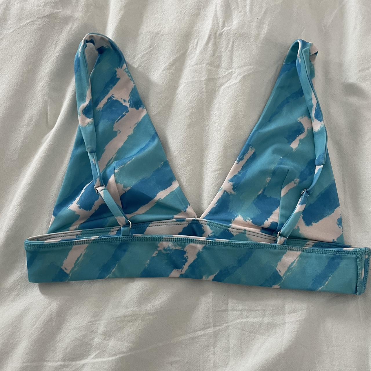 Oh Polly blue and white triangle bikini, brand new... - Depop