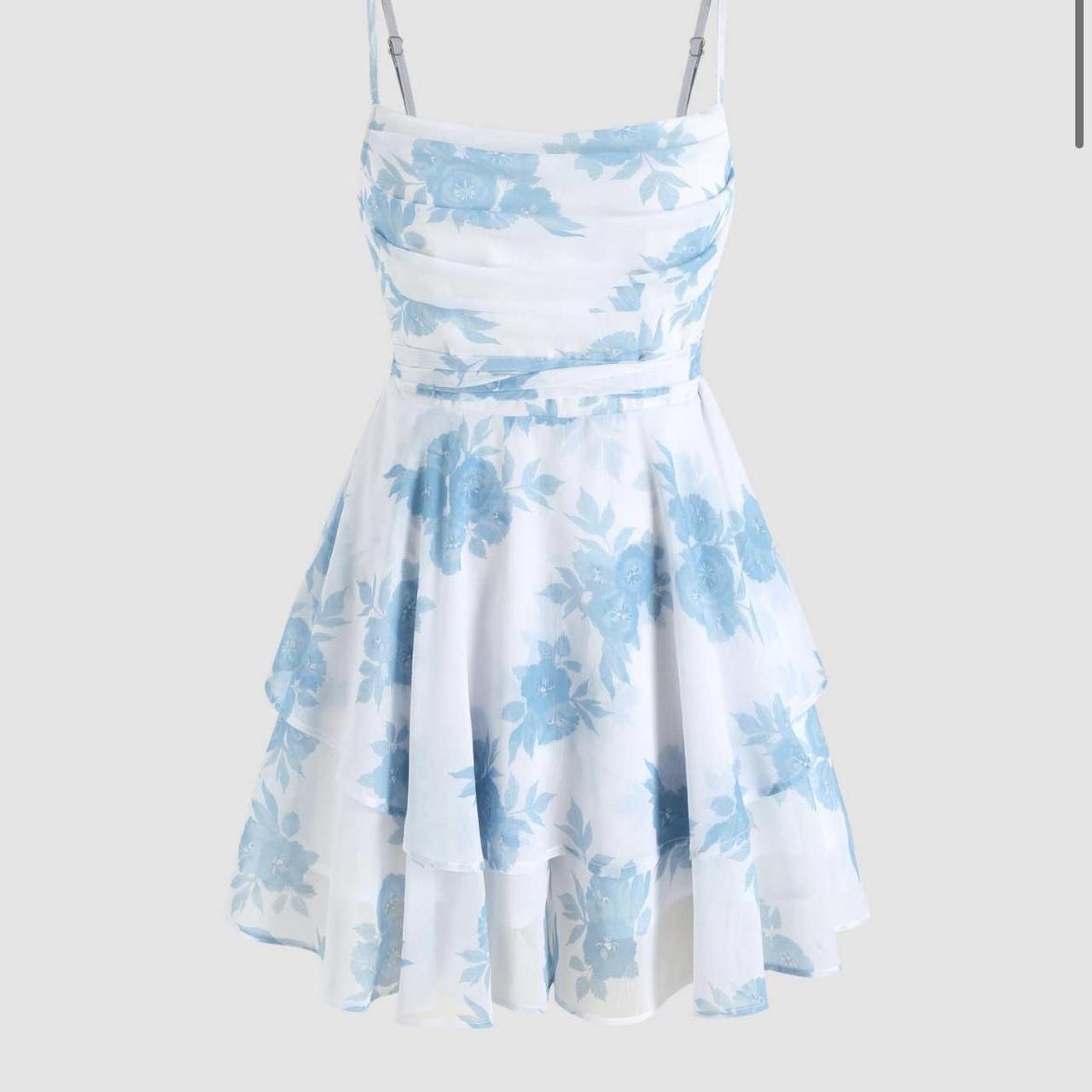 Cider Women's White and Blue Playsuitromper Depop