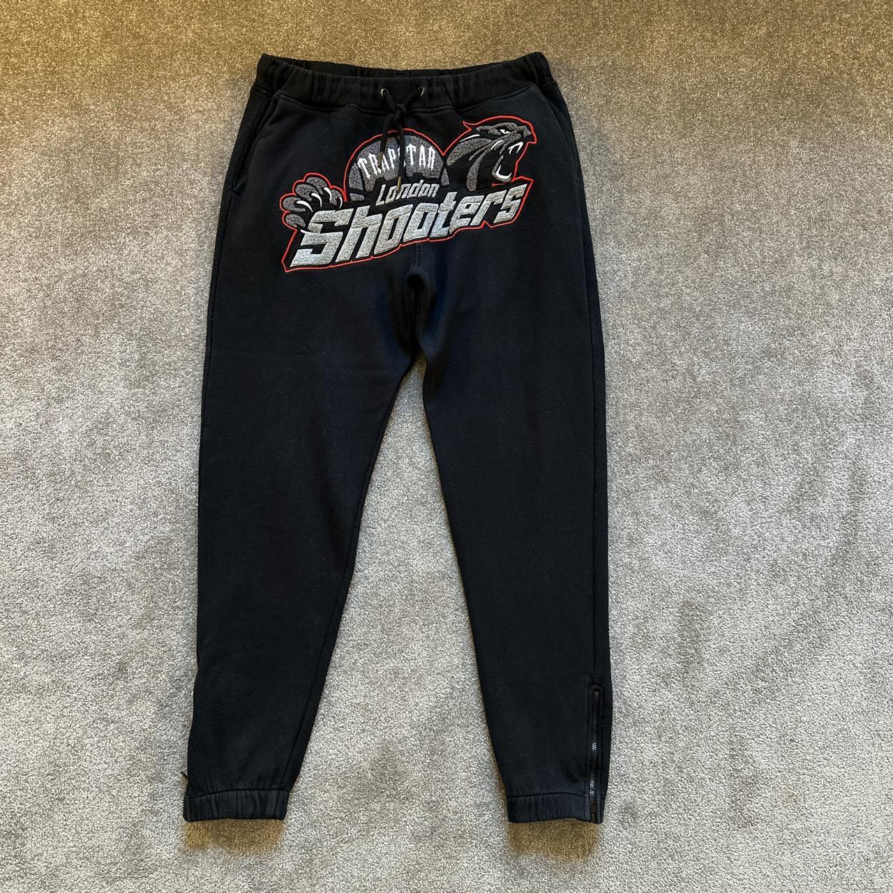 Black TRAPSTAR Shooter Track Pants Size:... - Depop