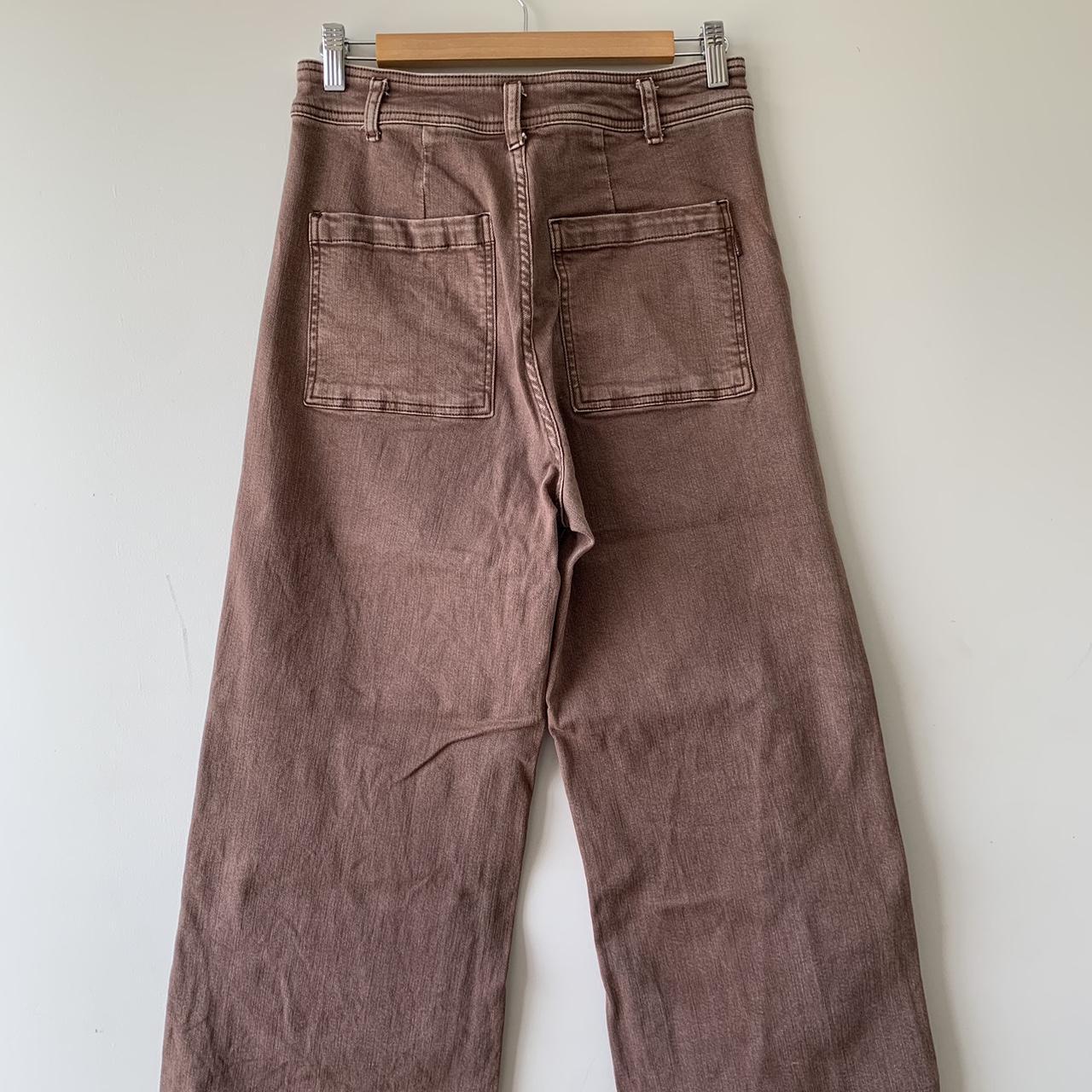 Beautiful brown wide leg Ghanda jeans with frayed... - Depop