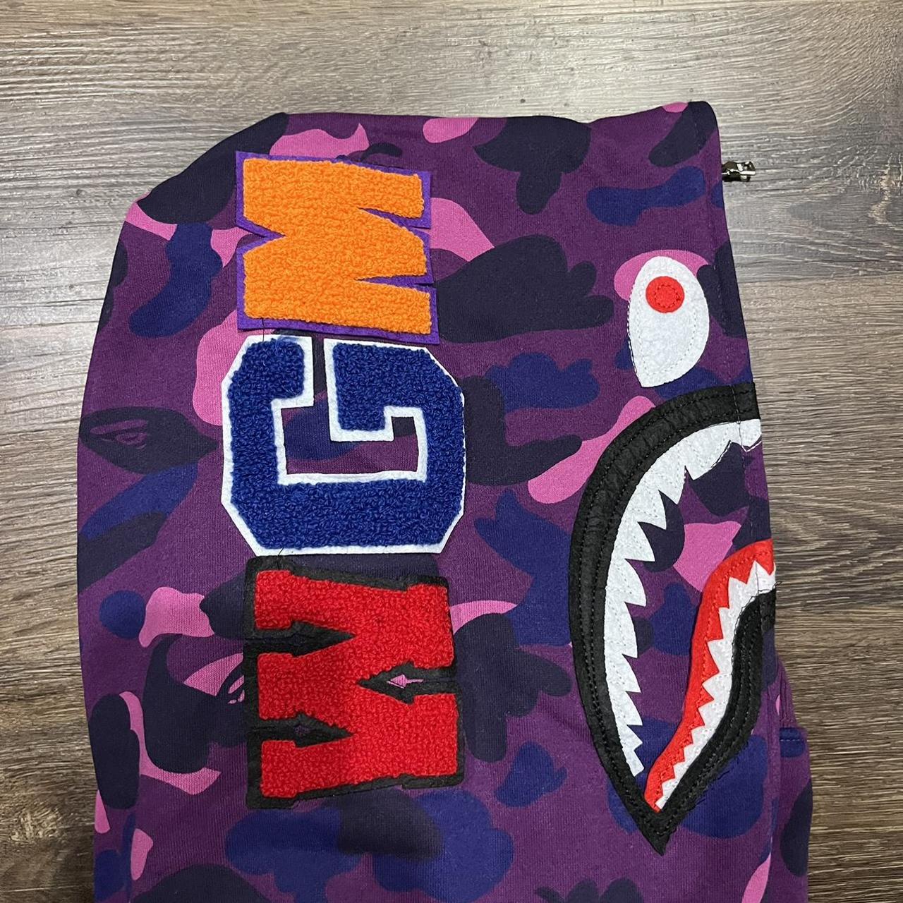 BAPE Men's Purple and Black Hoodie | Depop