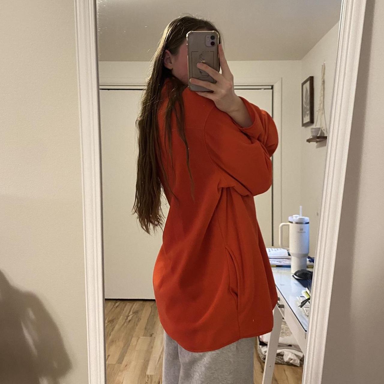 Goodfellow Orange Fleece Zip This zip is so cute... Depop