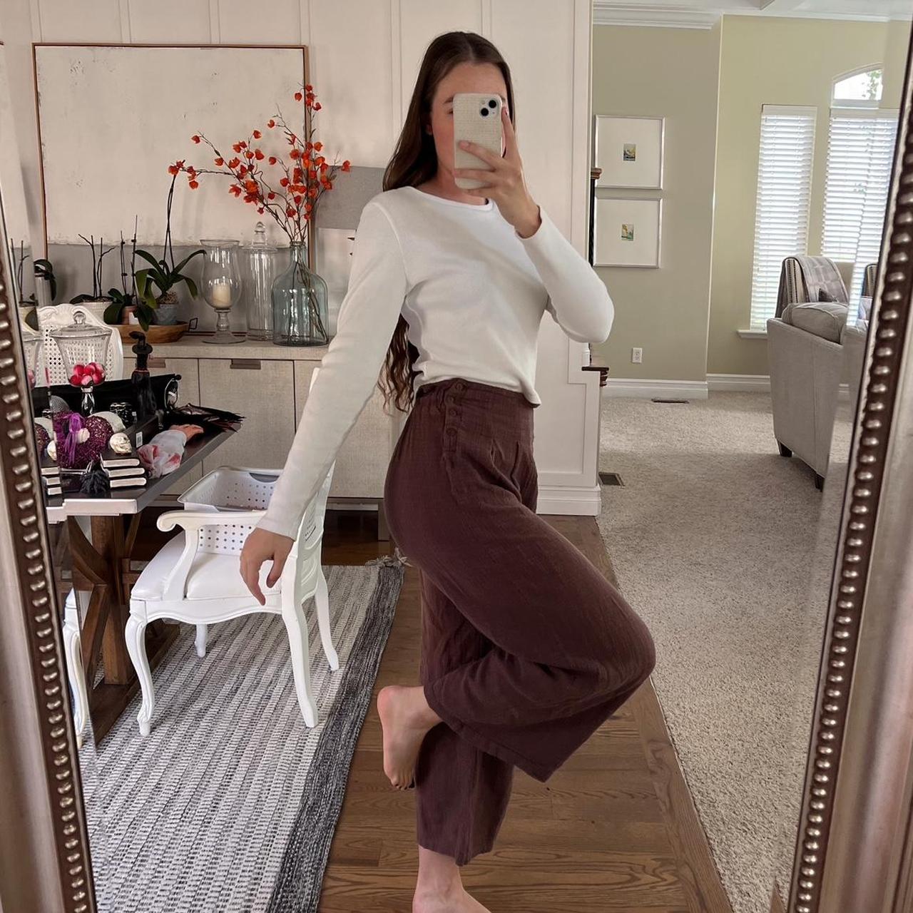 Urban Outfitters Brown Wide Leg Pants these pants... - Depop
