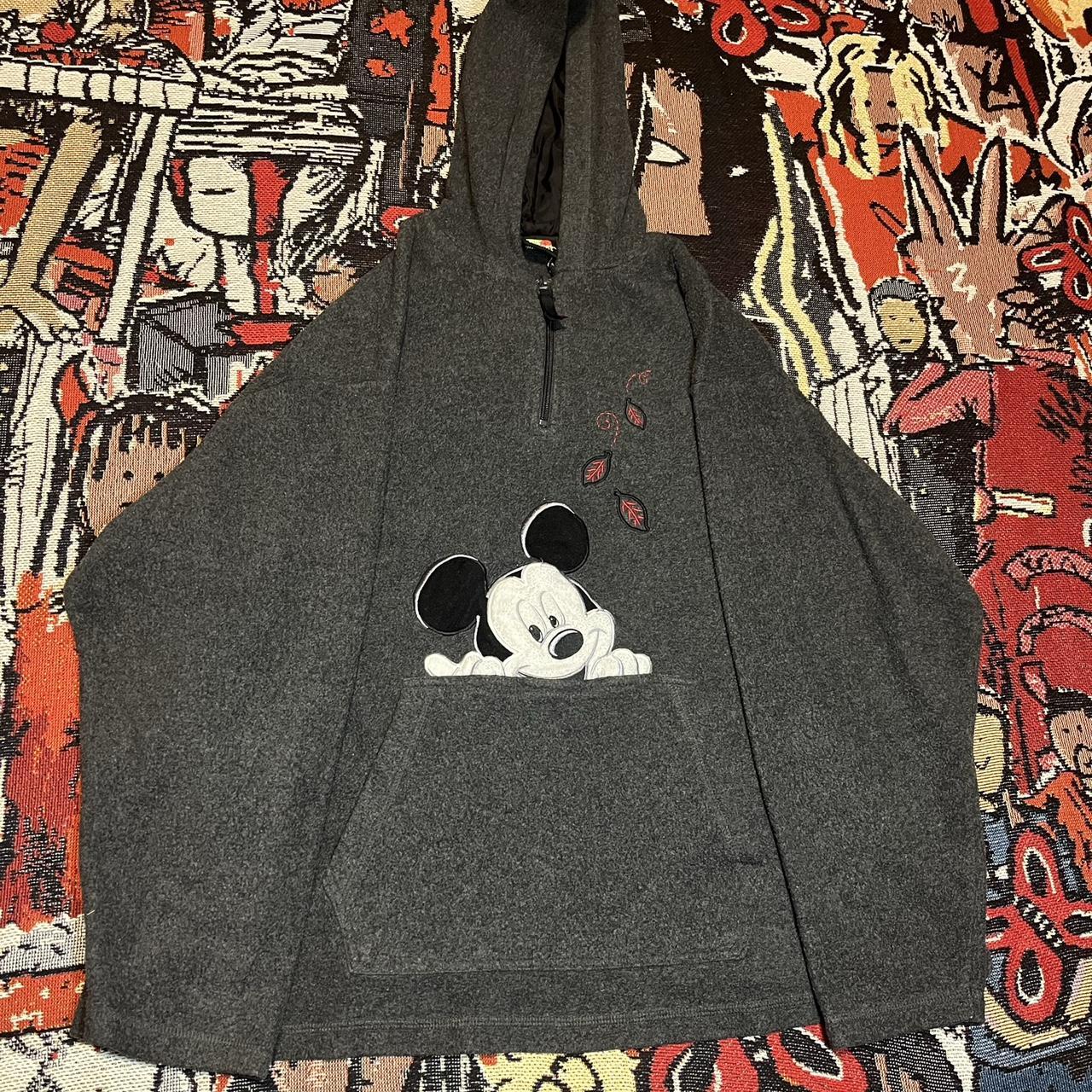 Vintage Disney Mickey Mouse quarter zip hoodie... - Depop