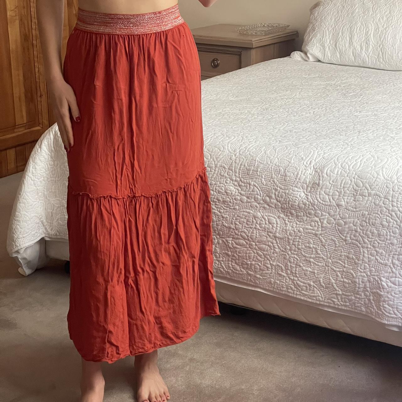 Red heimnetz maxi skirt queen