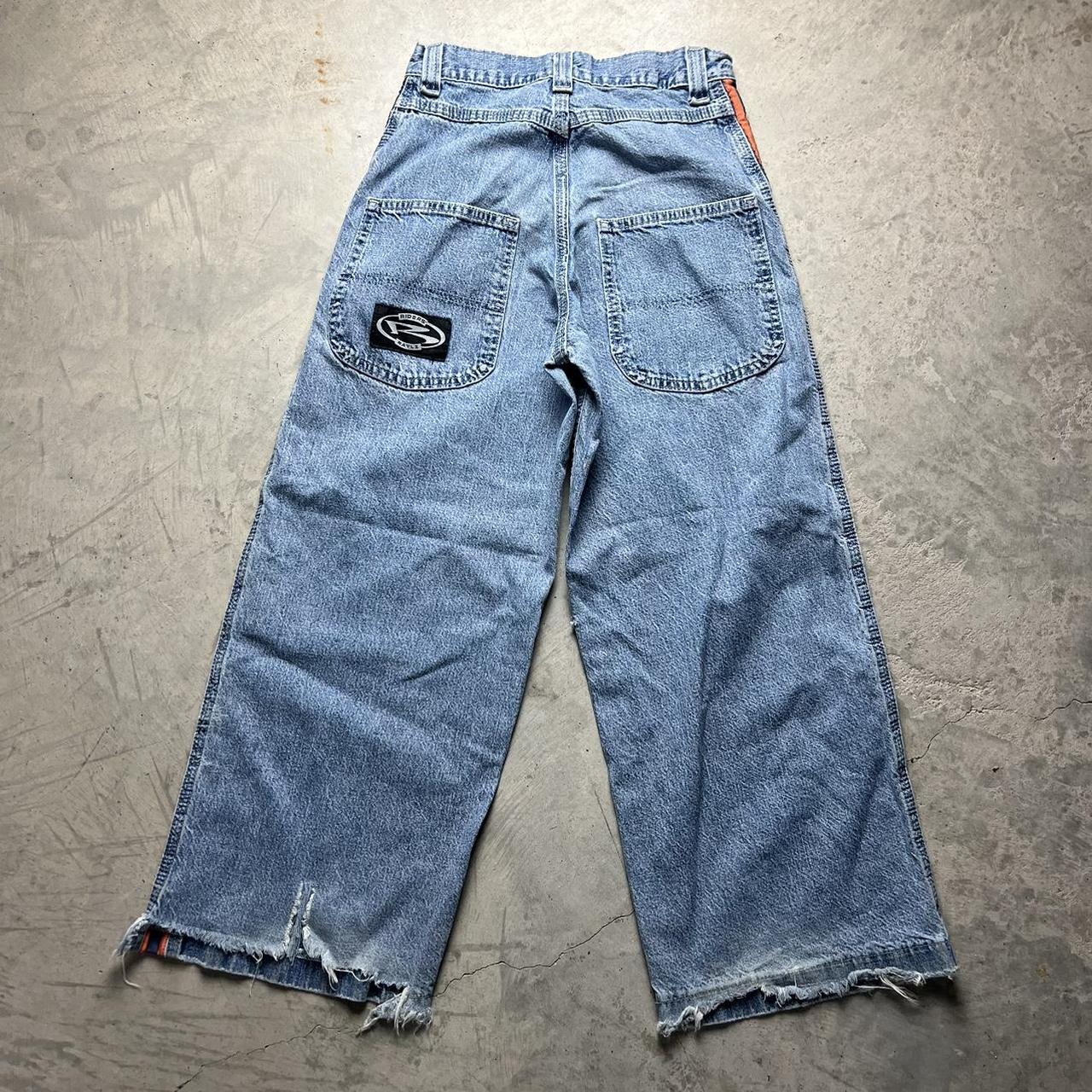 90s vtg Lee Pipes wide leg distressed jeans Size:... - Depop