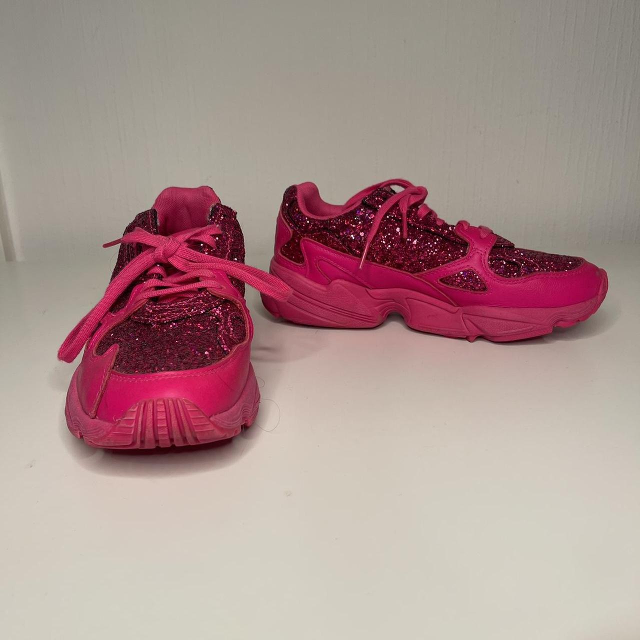 Sparkly hot pink glitter sneakers by Adidas Adidas