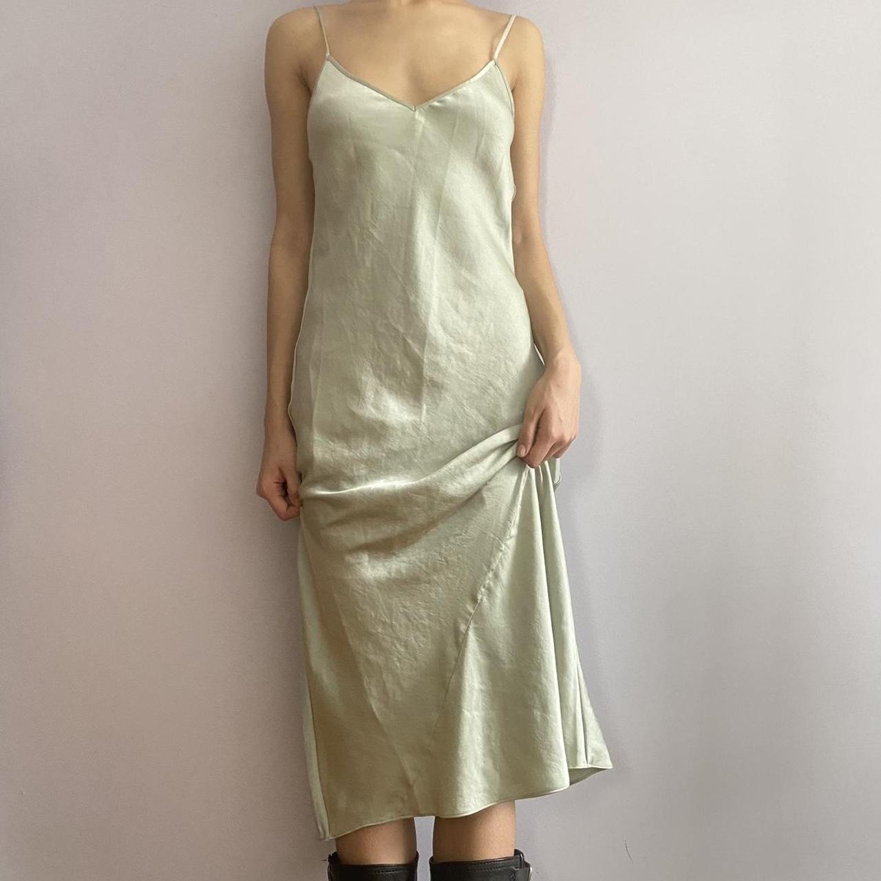 aritzia wilfred maxi dress mint green color silky... Depop
