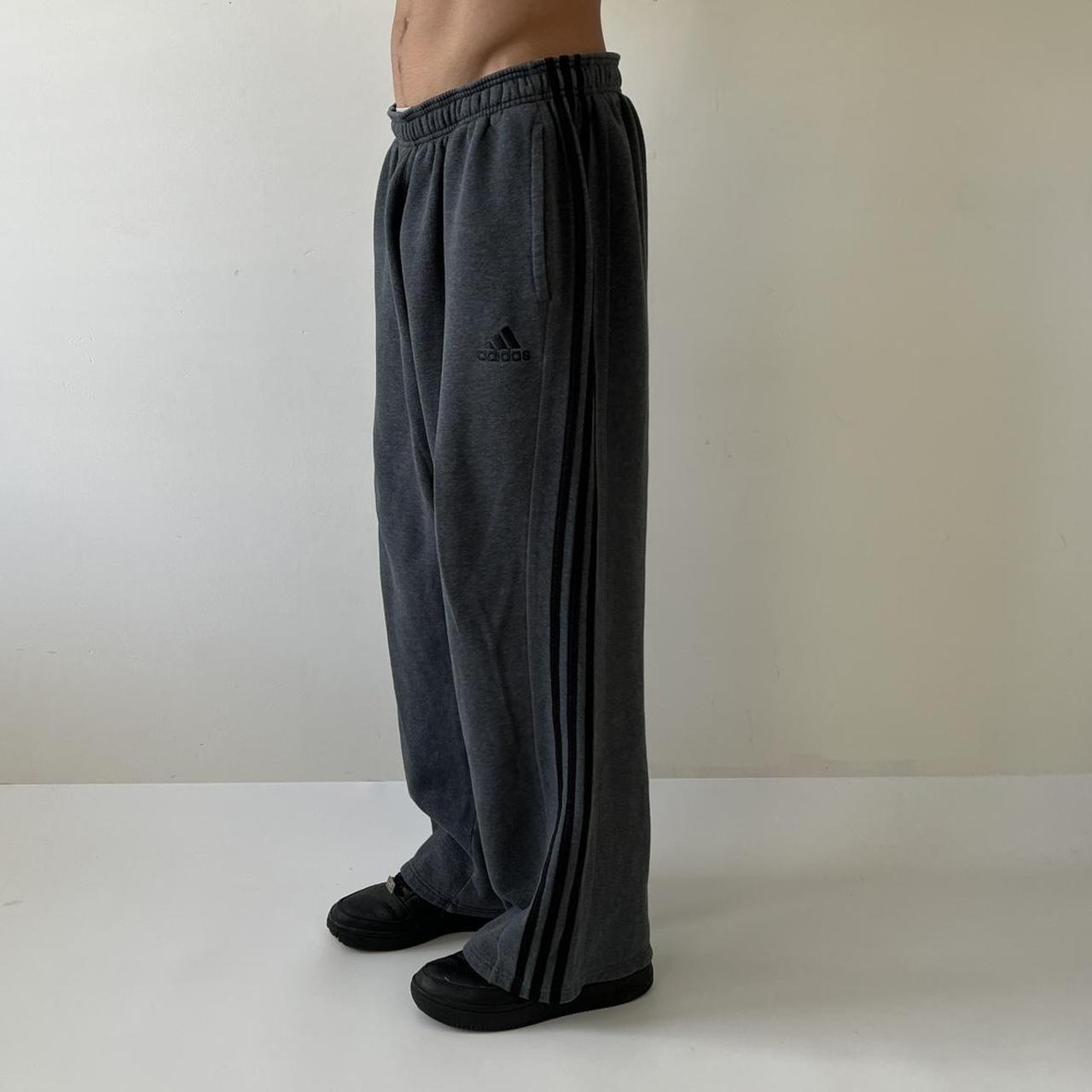 Baggy Space Gray Cotton Adidas Sweatpants... Depop