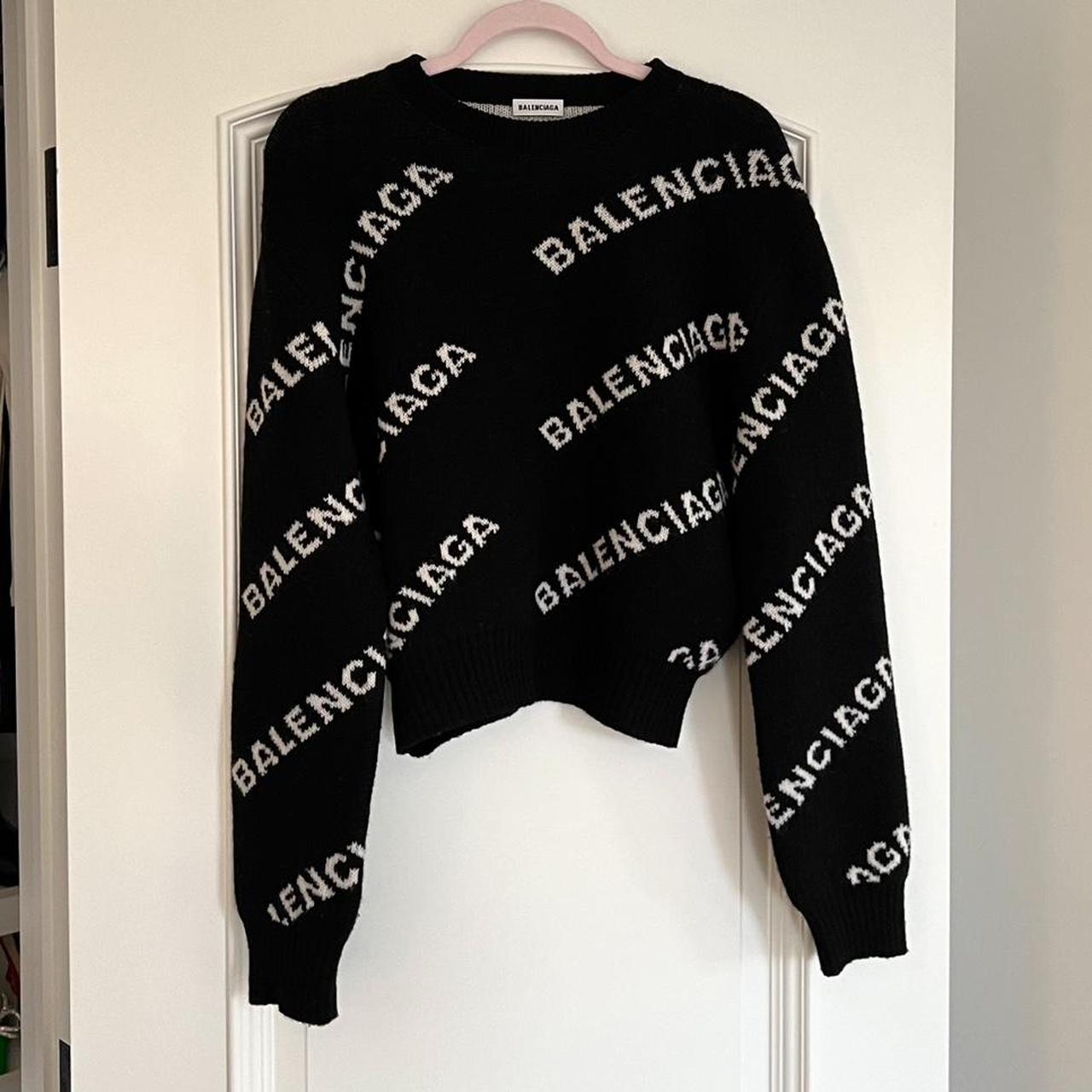 Balenciaga white jumper best sale