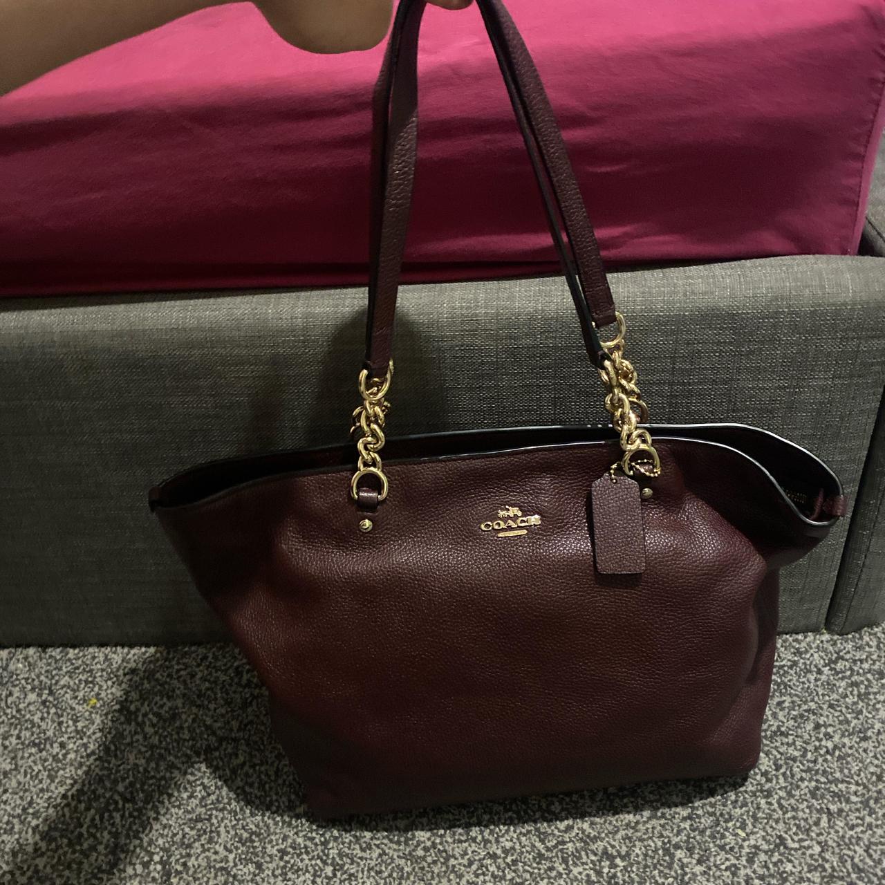 Genuine coach bag in oxblood. Hardly used. Floppy. Depop