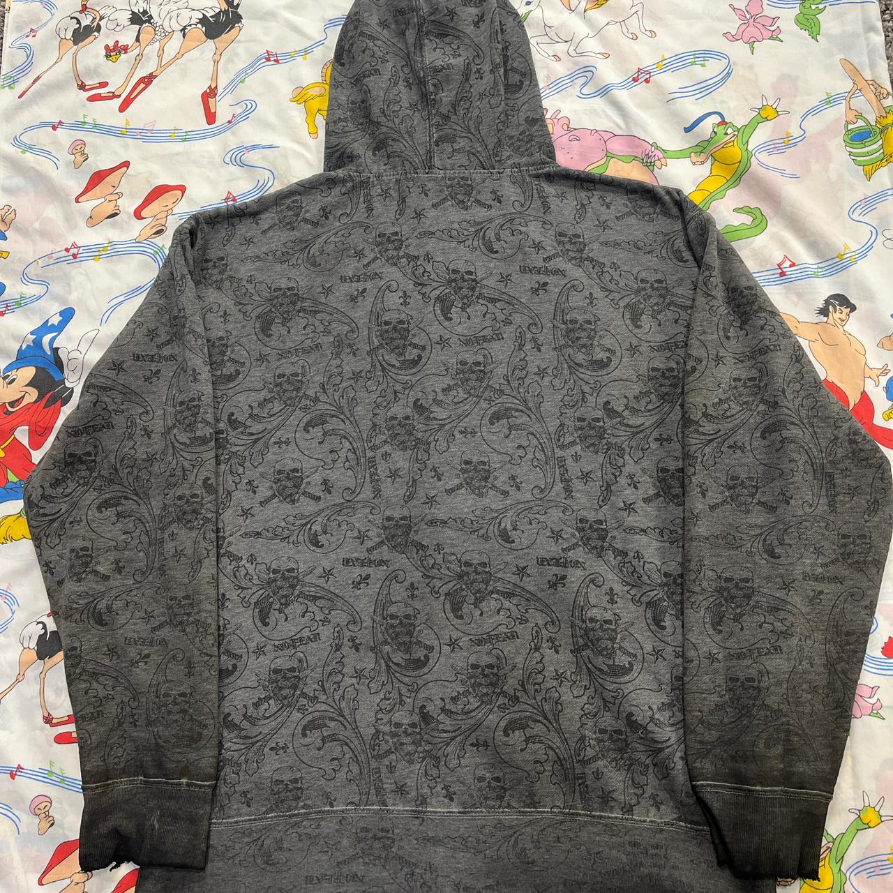 Y2K No Fear Aop Grunge Full Zip Skull affliction | Depop