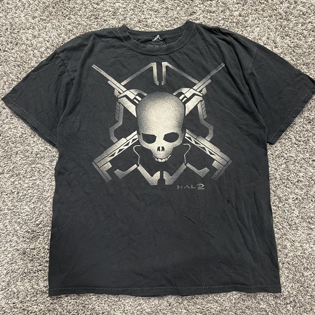 Y2K Xbox 360 Halo 2 Grunge Skull Tshirt 22x25 #y2k | Depop