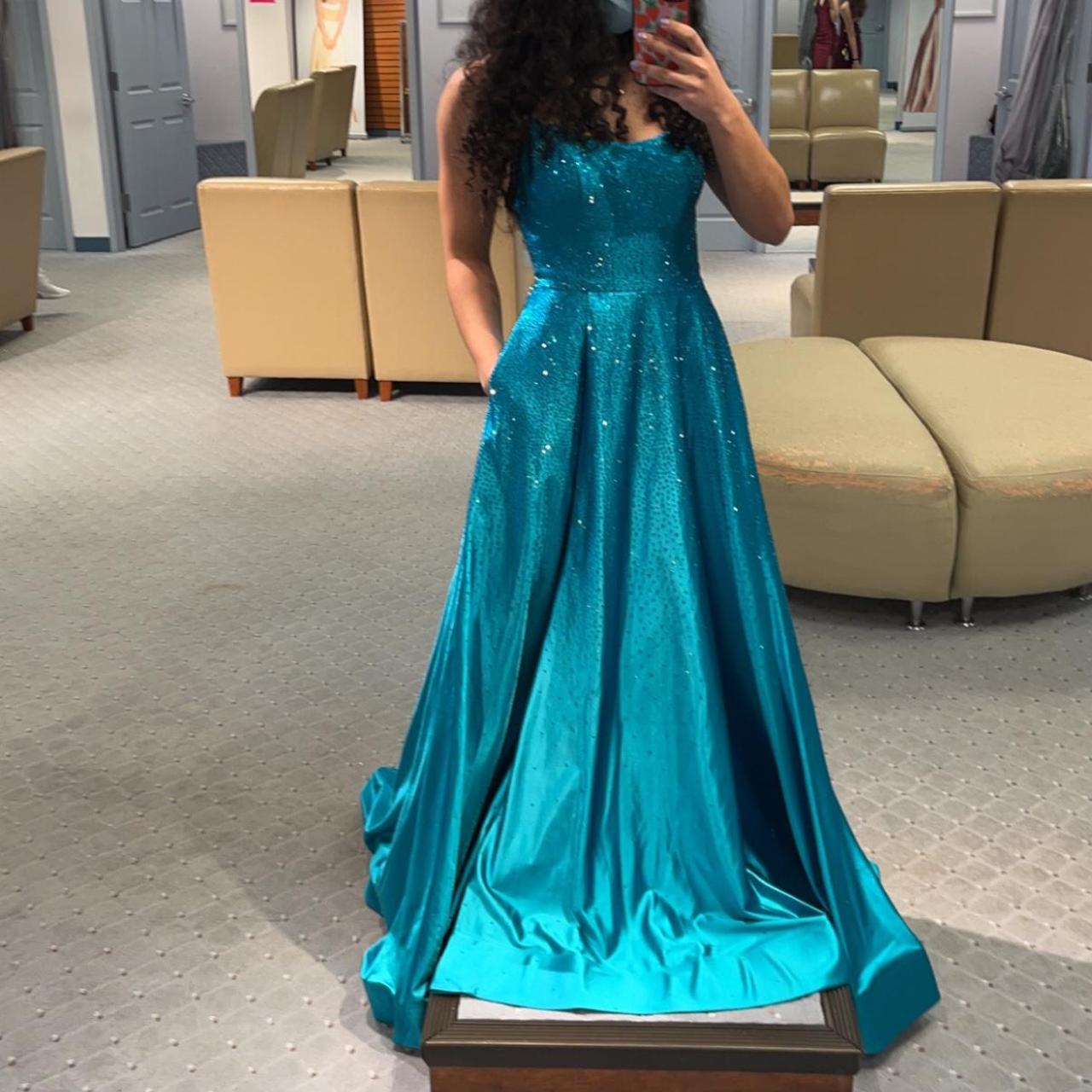 Blue jean hot sale prom dress