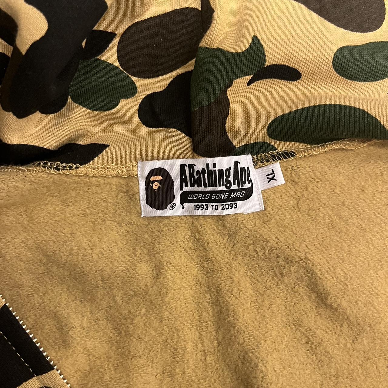 BAPE 1st Camo Shark Full Zip Hoodie (FW23) Yellow... - Depop