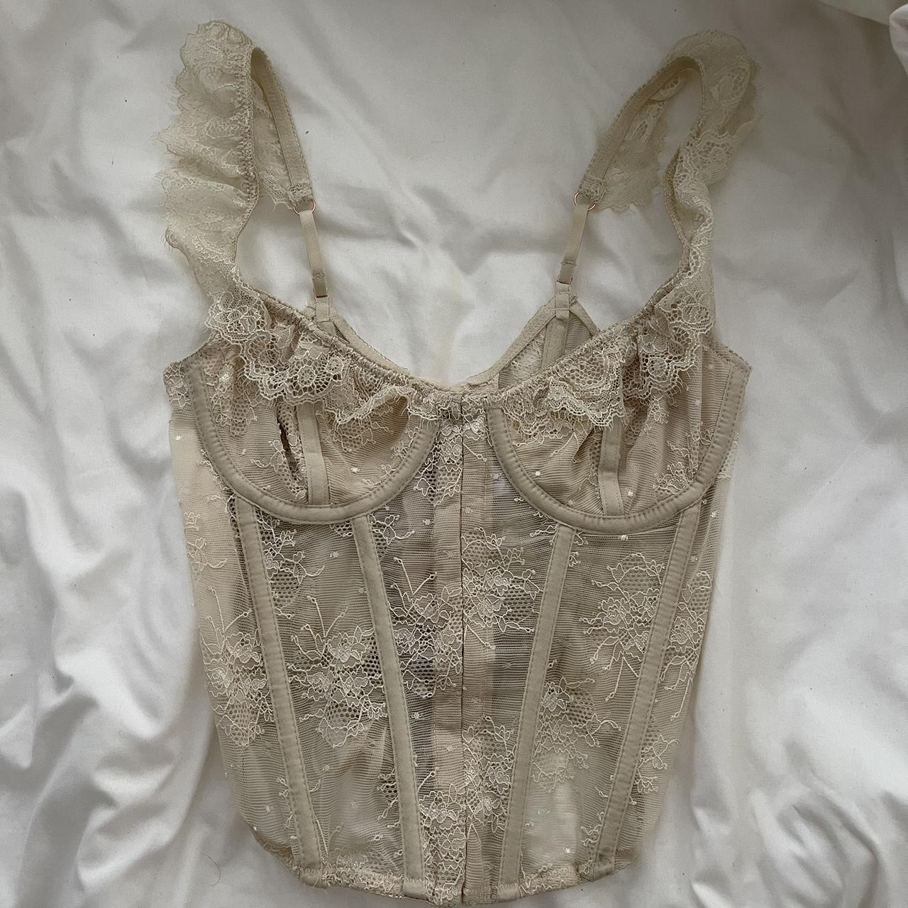 Urban Outfitters Women's Cream Corset | Depop