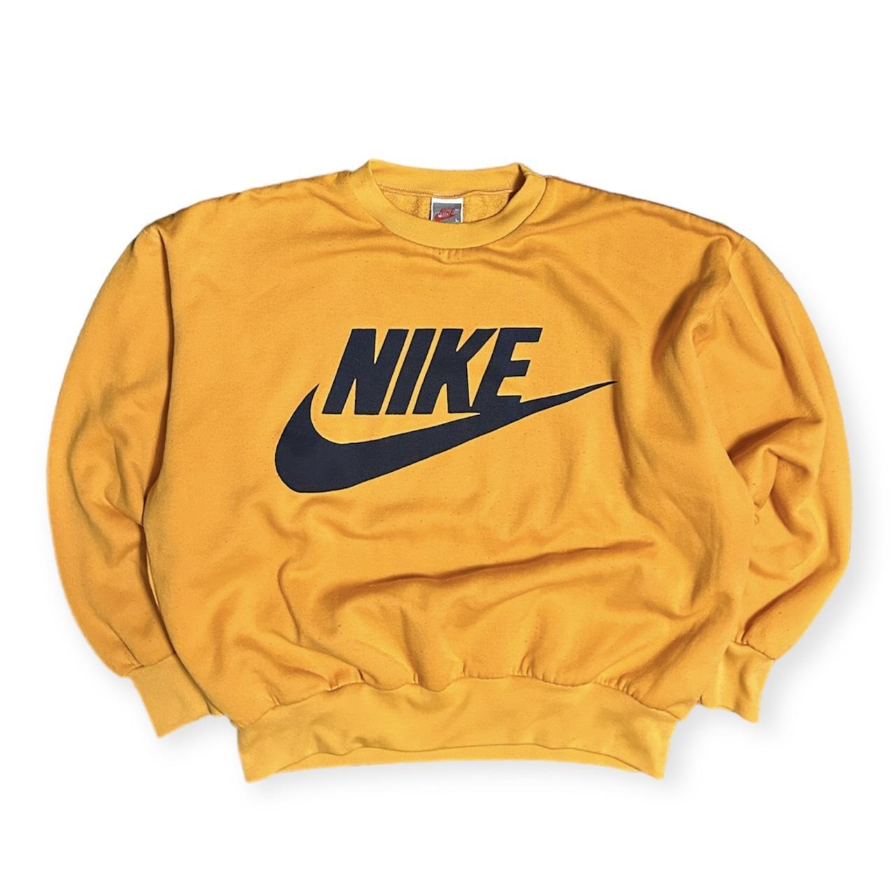 Vintage yellow nike crewneck on sale sweatshirt