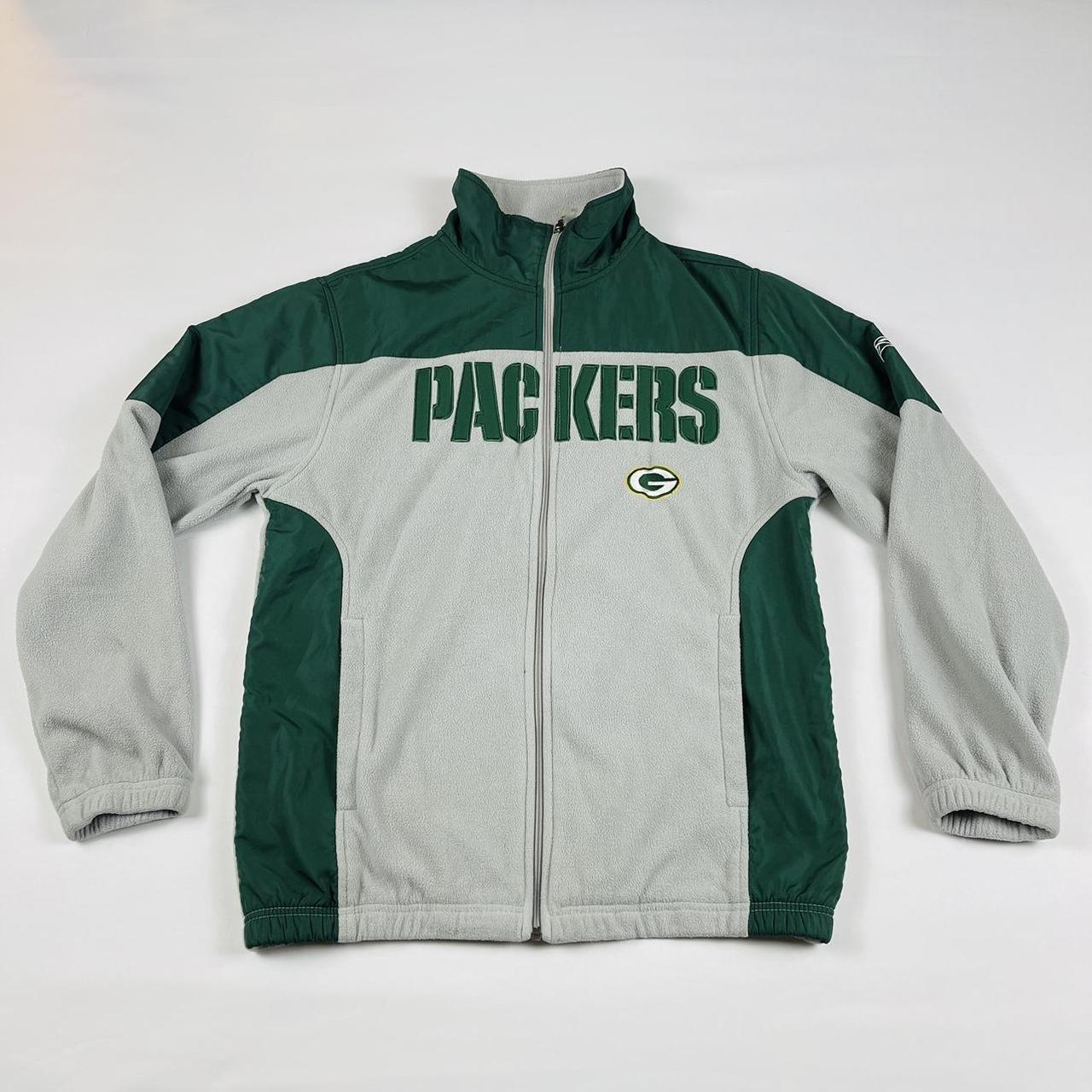 Green Bay Packers Jacket Mens Reebok NFL, Fleece - Depop