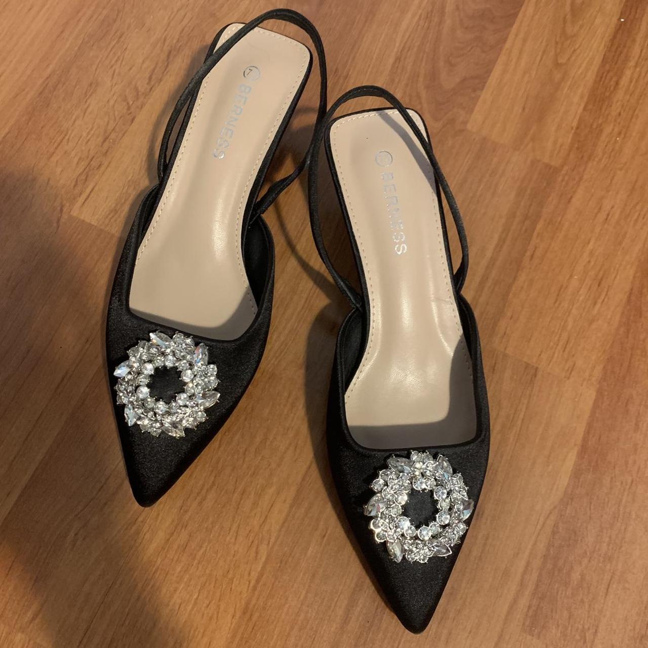 berness kitten heels with beautiful rhinestone... - Depop