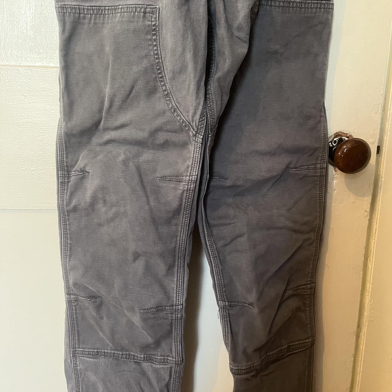 Grey Carhartt overalls with double knees, size 32 in... - Depop