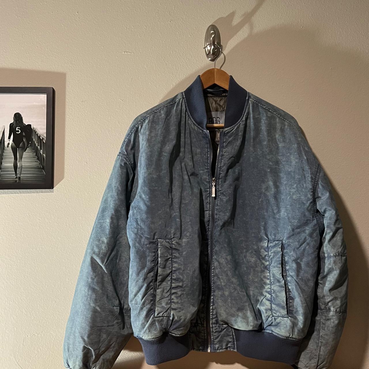 Urban Outfitters Men's Grey and Blue Jacket | Depop