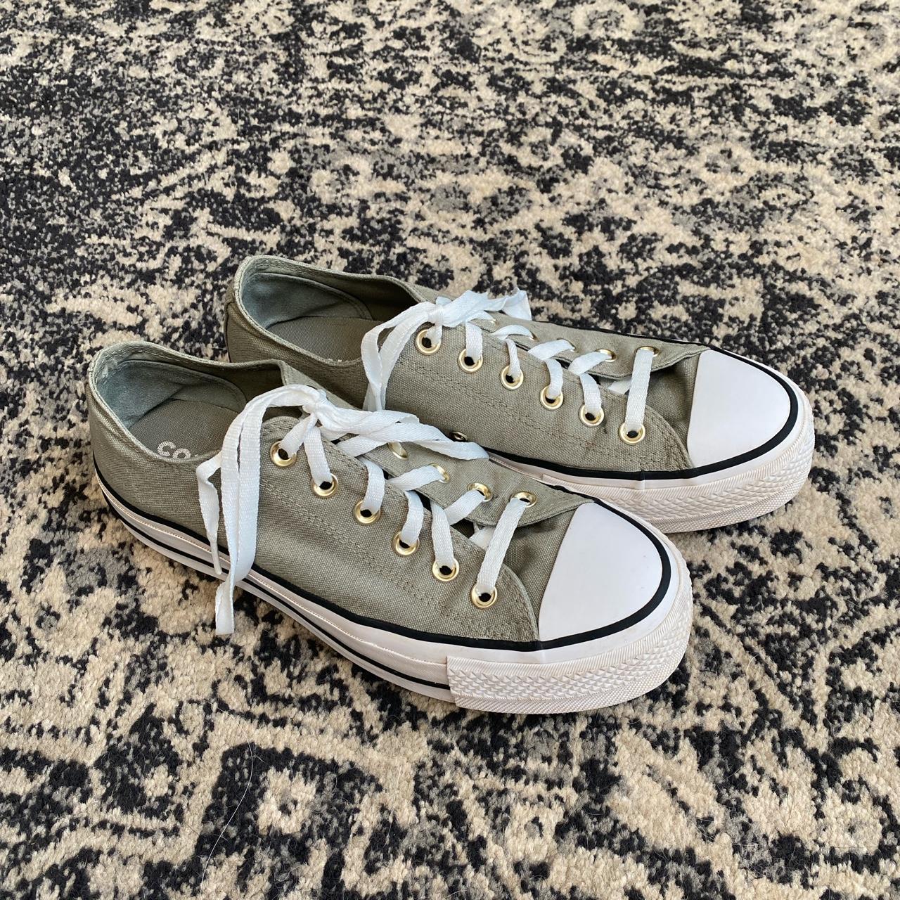 sage green platform low rise converse! in good... - Depop