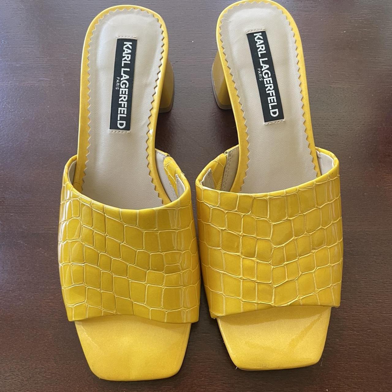 Karl Lagerfeld Women's Yellow Courts | Depop