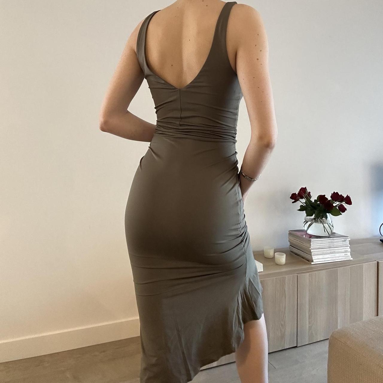 Khaki green coloured Kookai dress, labelled size 1.... Depop