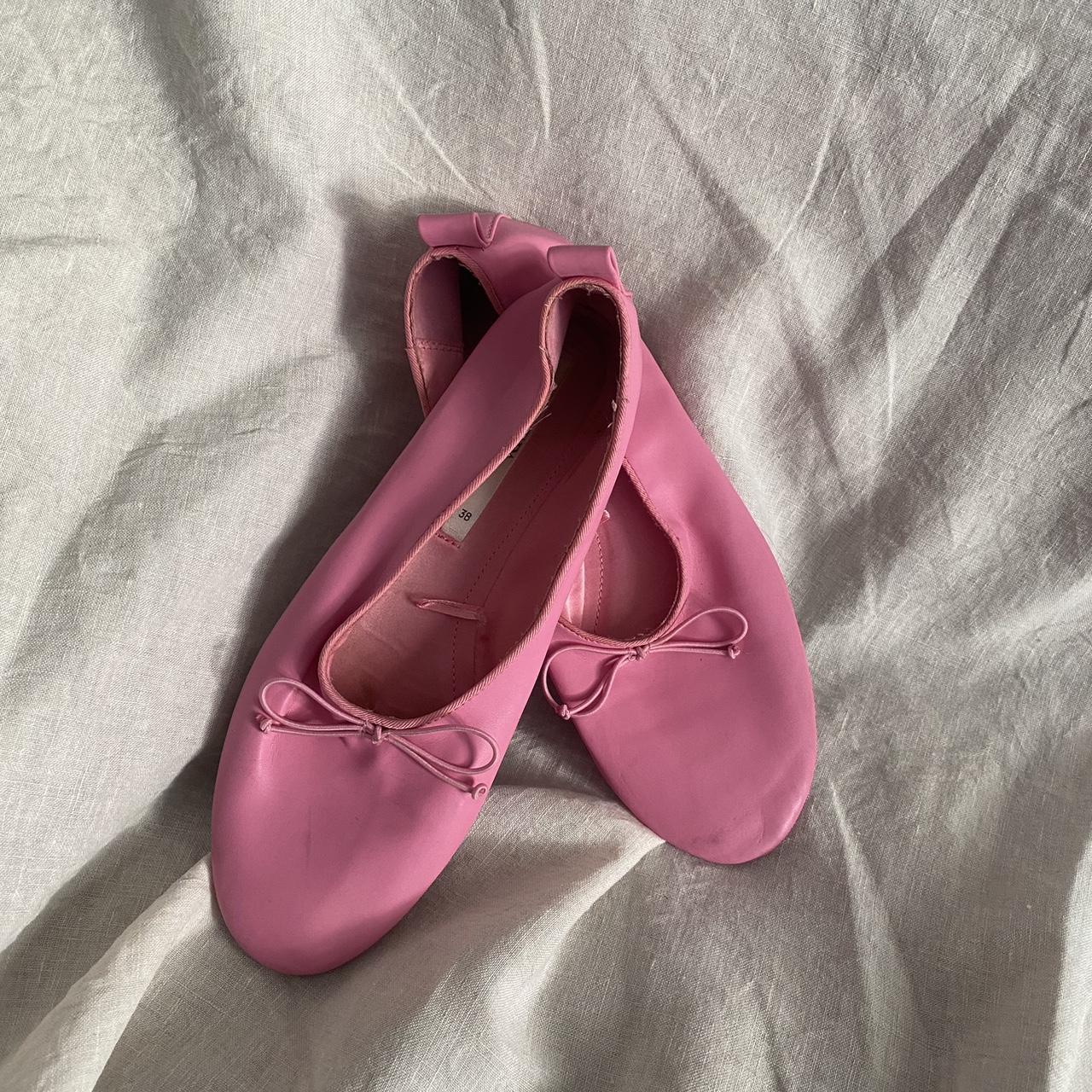 Zara Pink ballet flats Size 38 - Depop