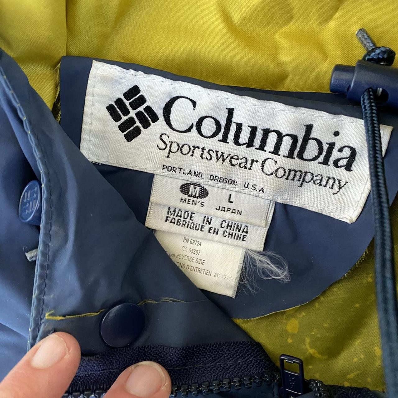 Columbia Sportswear Men's Blue and Yellow Jacket | Depop