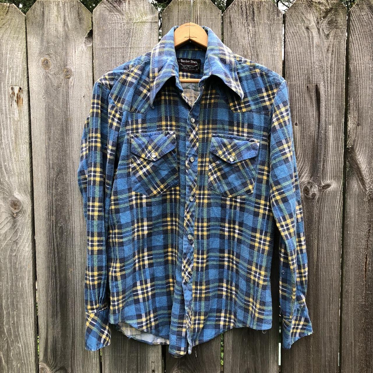 Vintage Pearl snap flannel shirt One snap missing - Depop