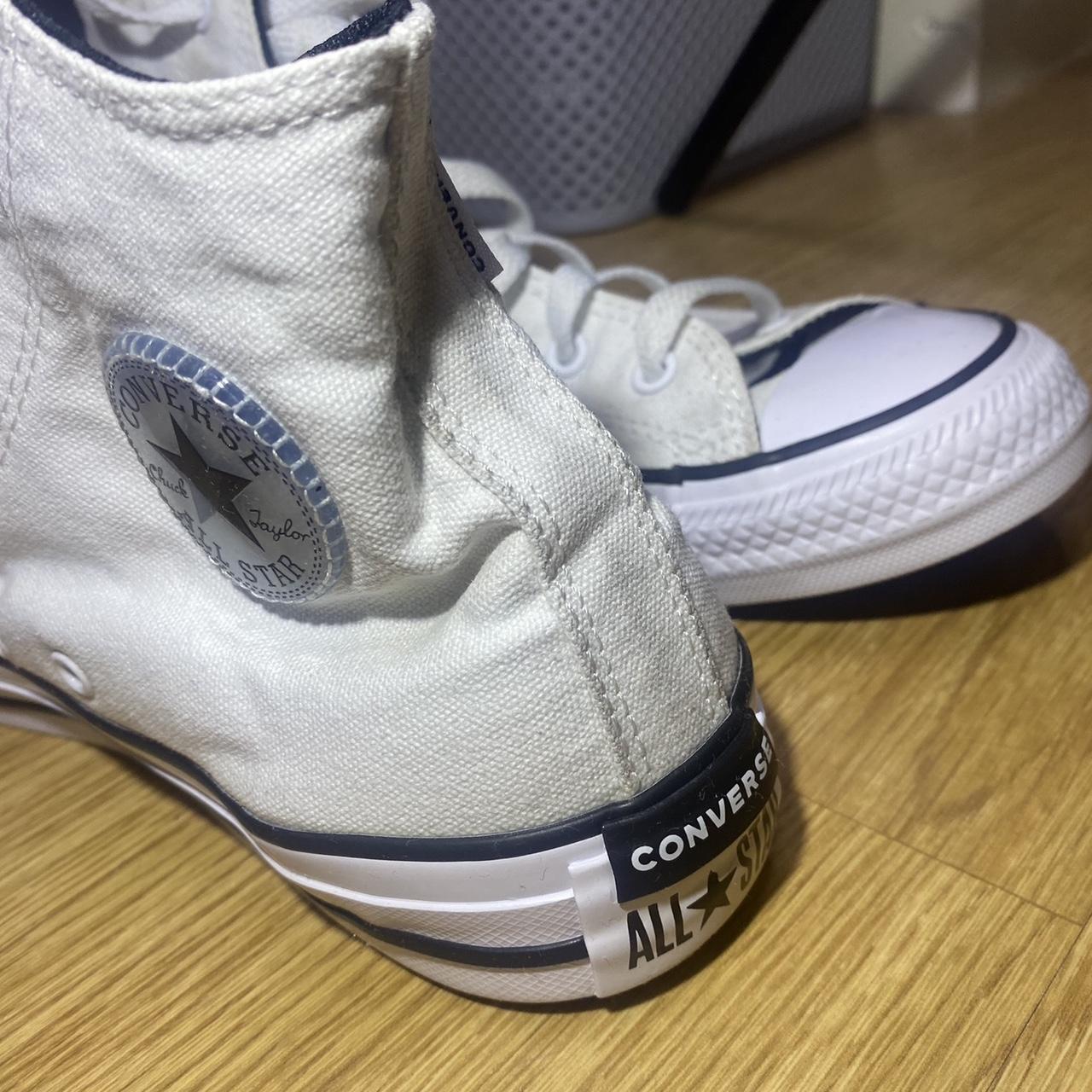 White Converse Worn twice - Depop