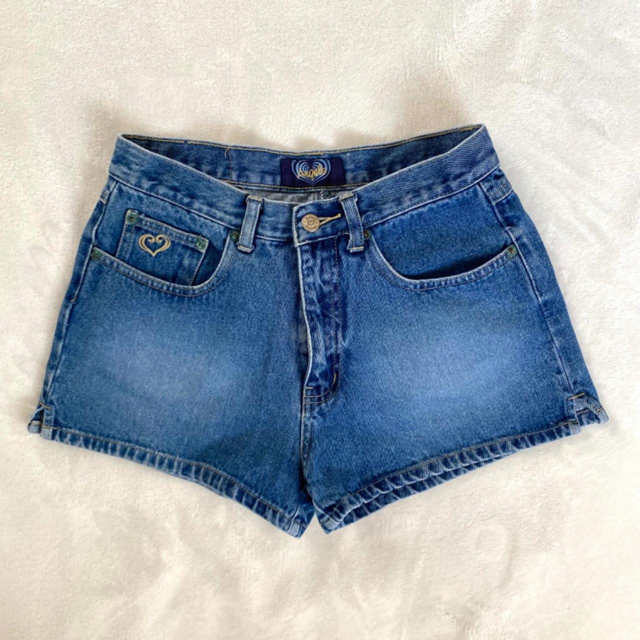 Angel's Y2K Low Rise Shorts in Light Wash! Totally - Depop