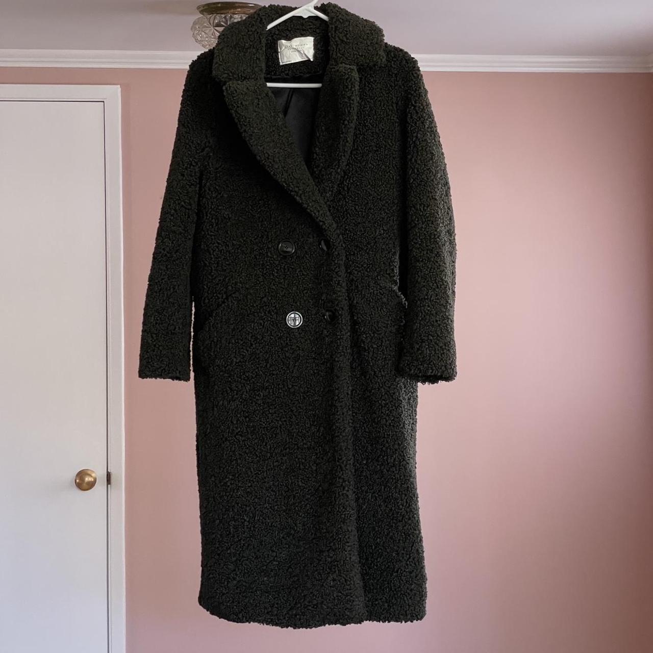 Zara Women's Green Coat | Depop