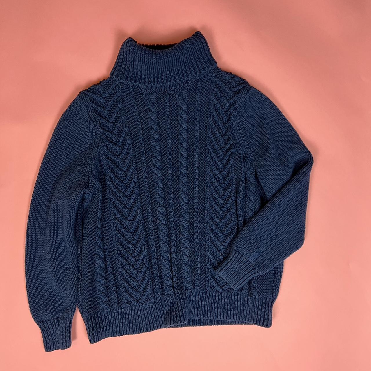 Land’s End warm winter turtleneck in a dark blue.... - Depop