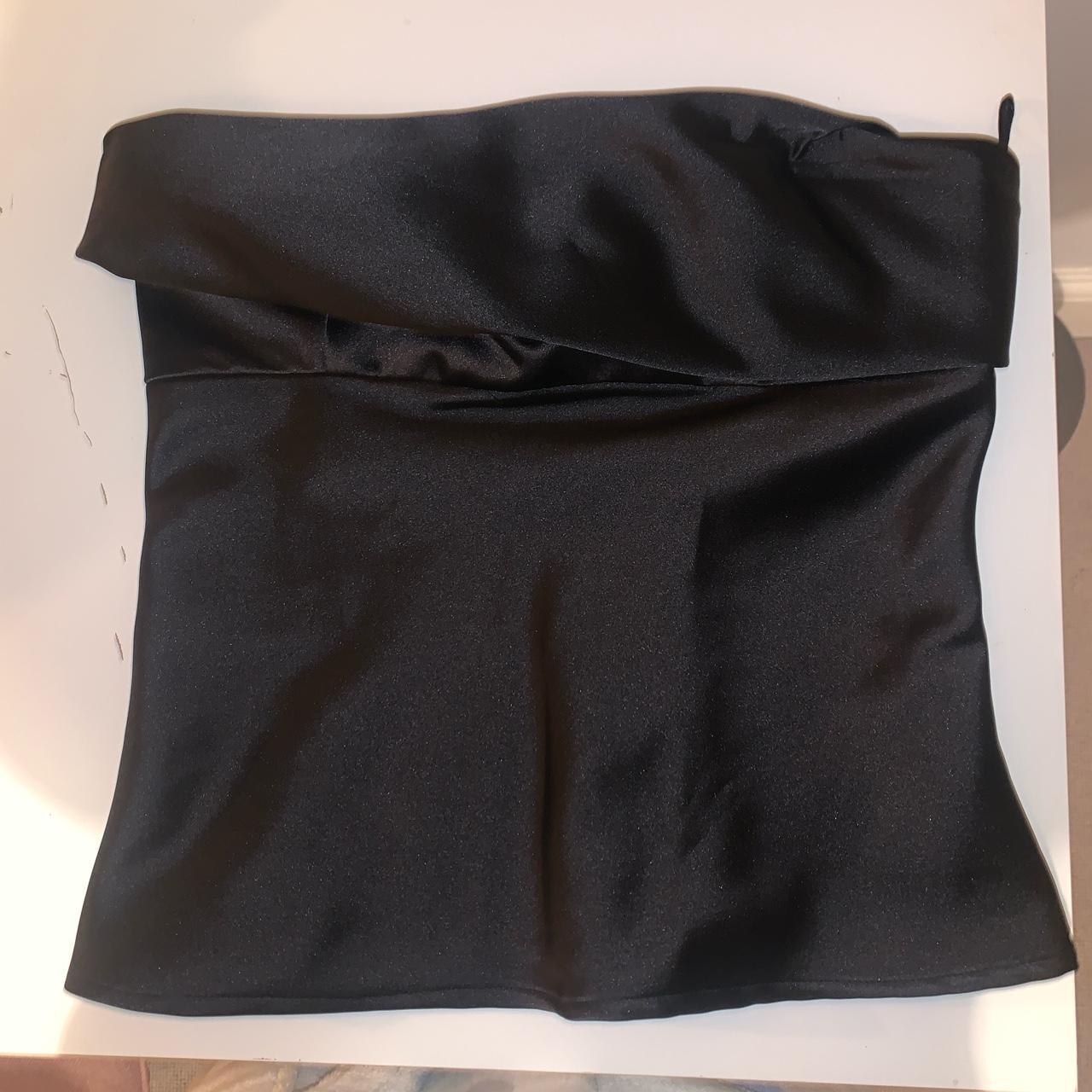 black zara bandeau top size small (6-8) worn once... - Depop